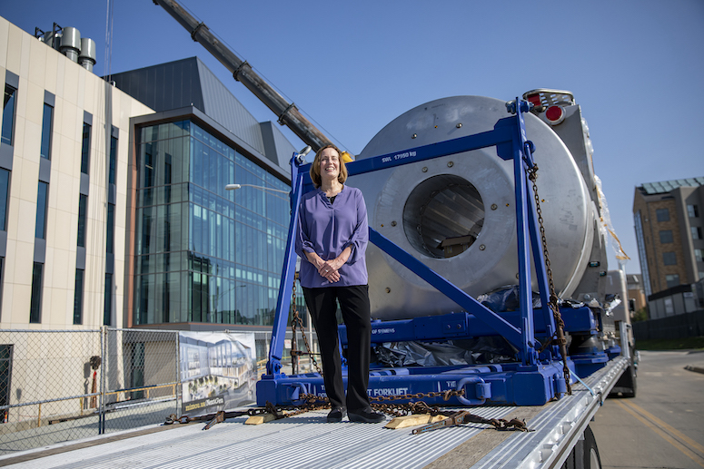 Dr. Talissa Altes in front of the 7T MRI